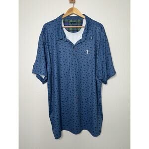 William Murray Golf Polo Shirt in Buggin Out Print Blue Men's Size 3XL